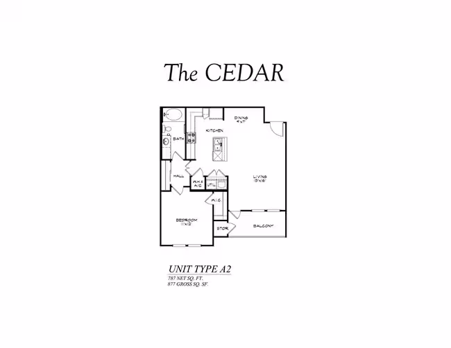 1 Bed • 1 Bath 123 floor plan